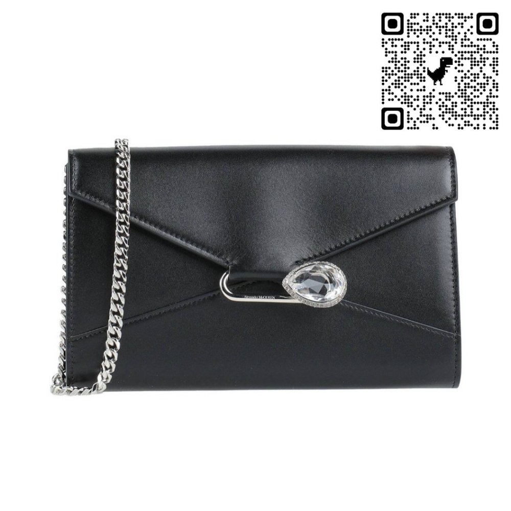 ALEXANDER MCQUEEN Pin Calfskin Wallet on a Chain